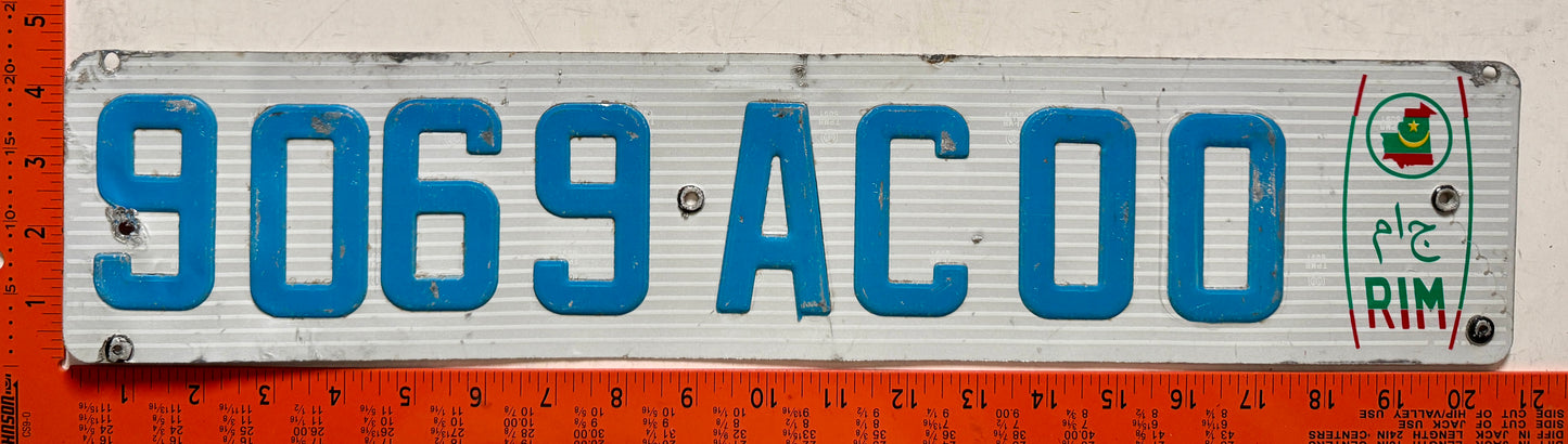 undated Mauritania #9069AC00 Passenger License Plate