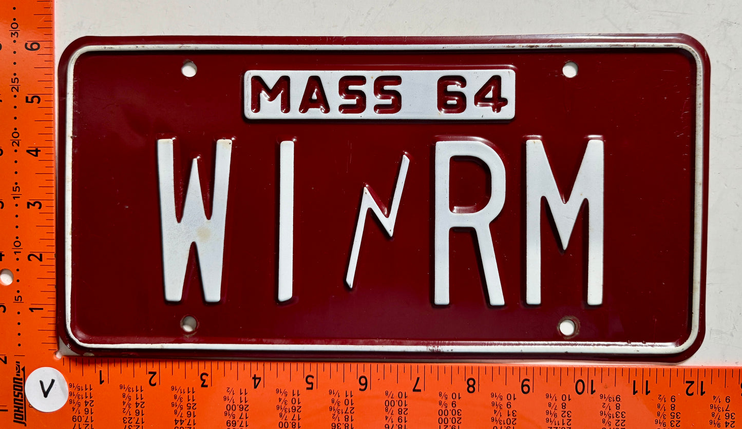 1964 Massachusetts #W1 RM Amateur Radio License Plate