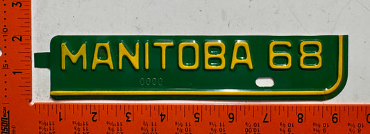 1968 Manitoba #0000 Sample License Plate Tab