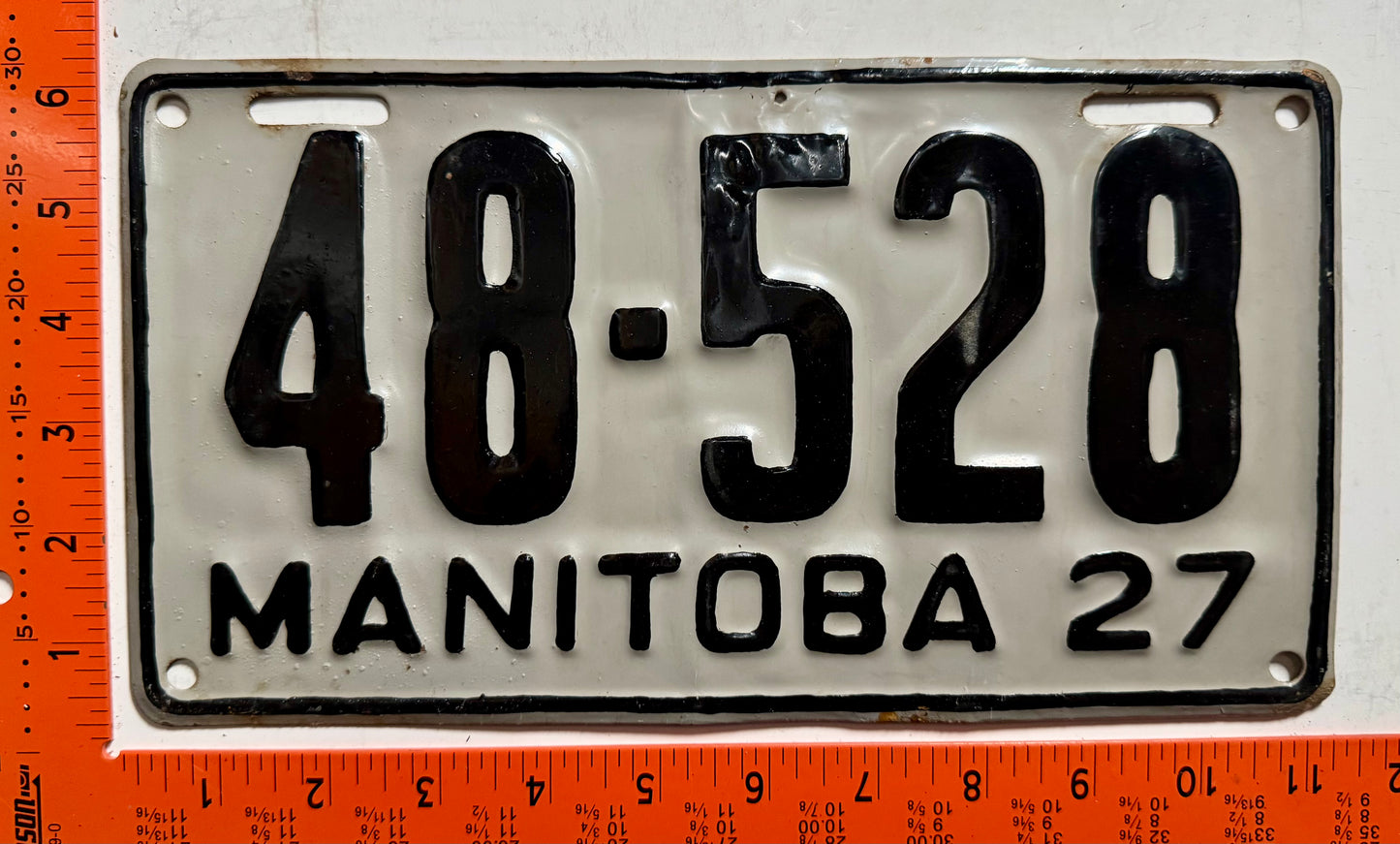 1927 Manitoba #48-528 Passenger License Plate (Repaint)