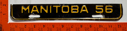 1956 Manitoba Passenger License Plate Renewal Tab