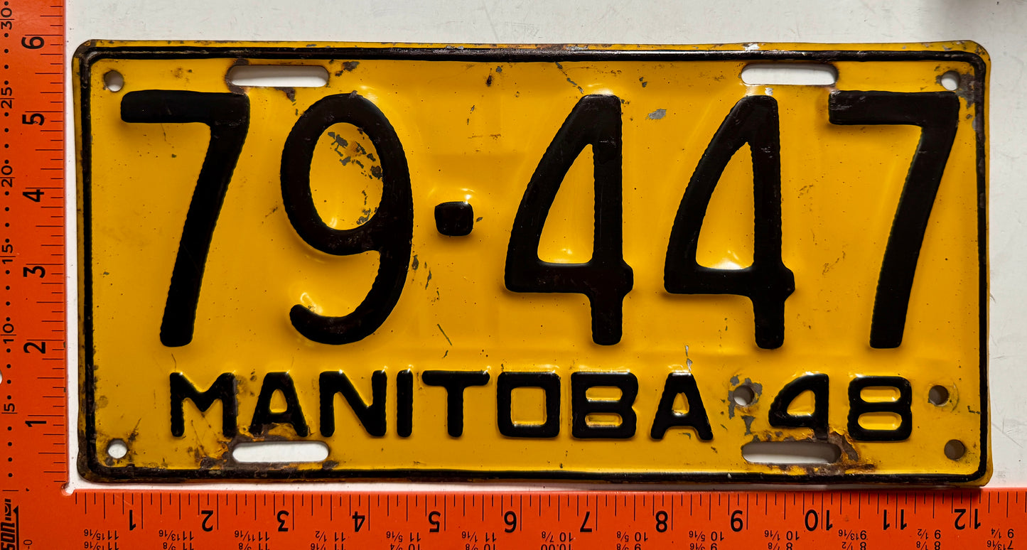 1948 Manitoba #79-447 Passenger License Plate