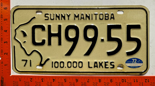 1972 Manitoba #CH99-55 Passenger License Plate
