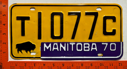 1970 Manitoba #T1077C Truck License Plate
