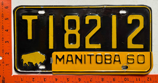 1960 Manitoba #T18212 Truck License Plate
