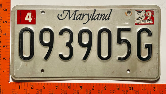1989 Maryland #093905G Trailer License Plate