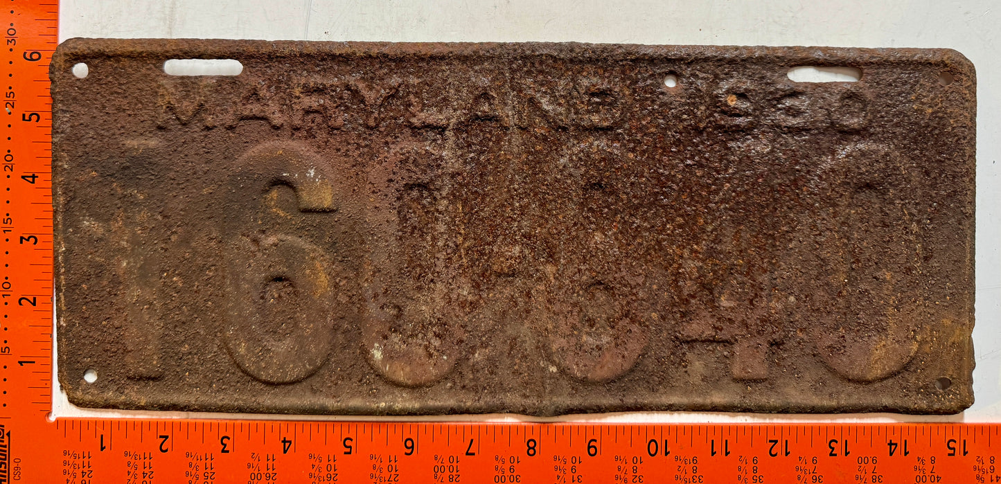 1930 Maryland #160-840 Passenger License Plate (Crafter)