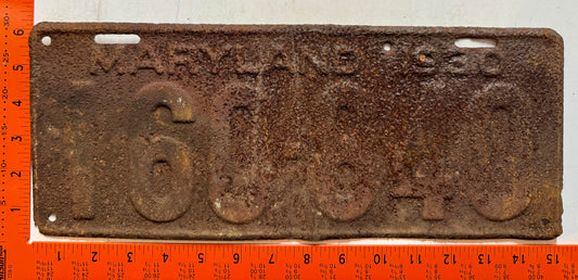 1930 Maryland #160-840 Passenger License Plate (Crafter)