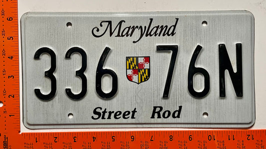 undated Maryland #336 76N Street Rod License Plate