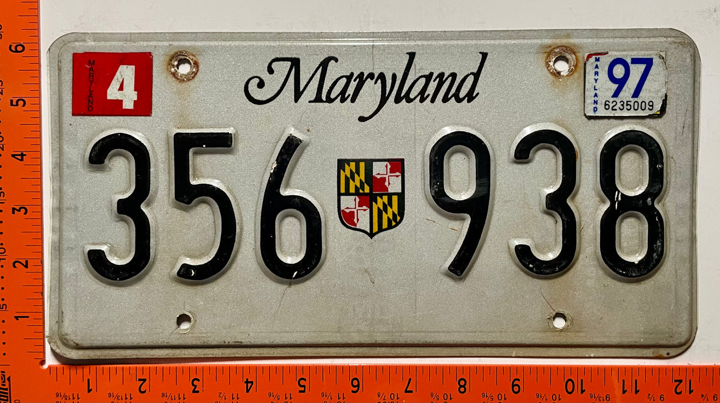 1997 Maryland #356 938 Truck License Plate