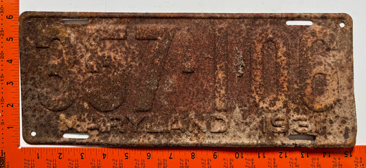 1931 Maryland #357-106 Passenger License Plate (Crafter)