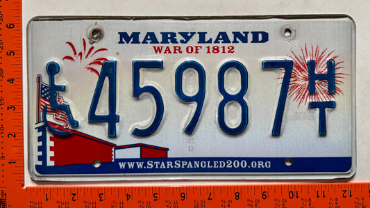 undated Maryland #45987 H/T Handicapped License Plate