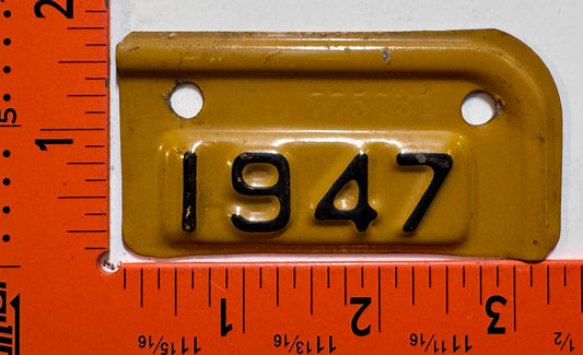 1947 Maryland #775731 Passenger License Plate Date Tab