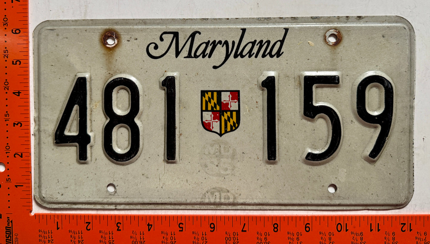 undated Maryland #481 159 Truck License Plate