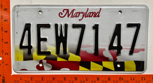 undated Maryland #4EW7147 Passenger License Plate