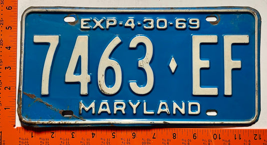 1969 Maryland #7463-EF Truck License Plate