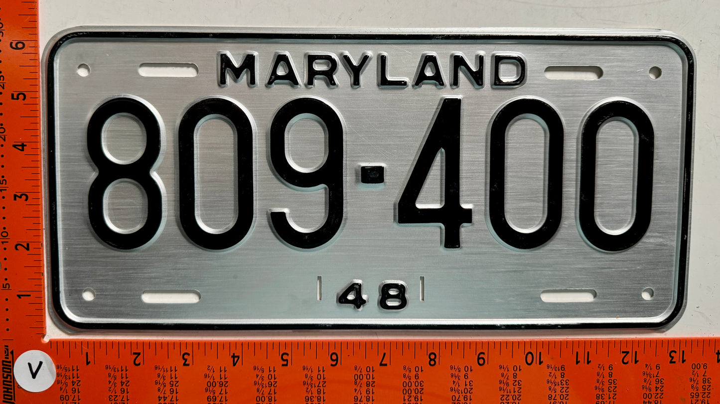 1948 Maryland #809-400 Truck License Plate (Pair Original Envelope)