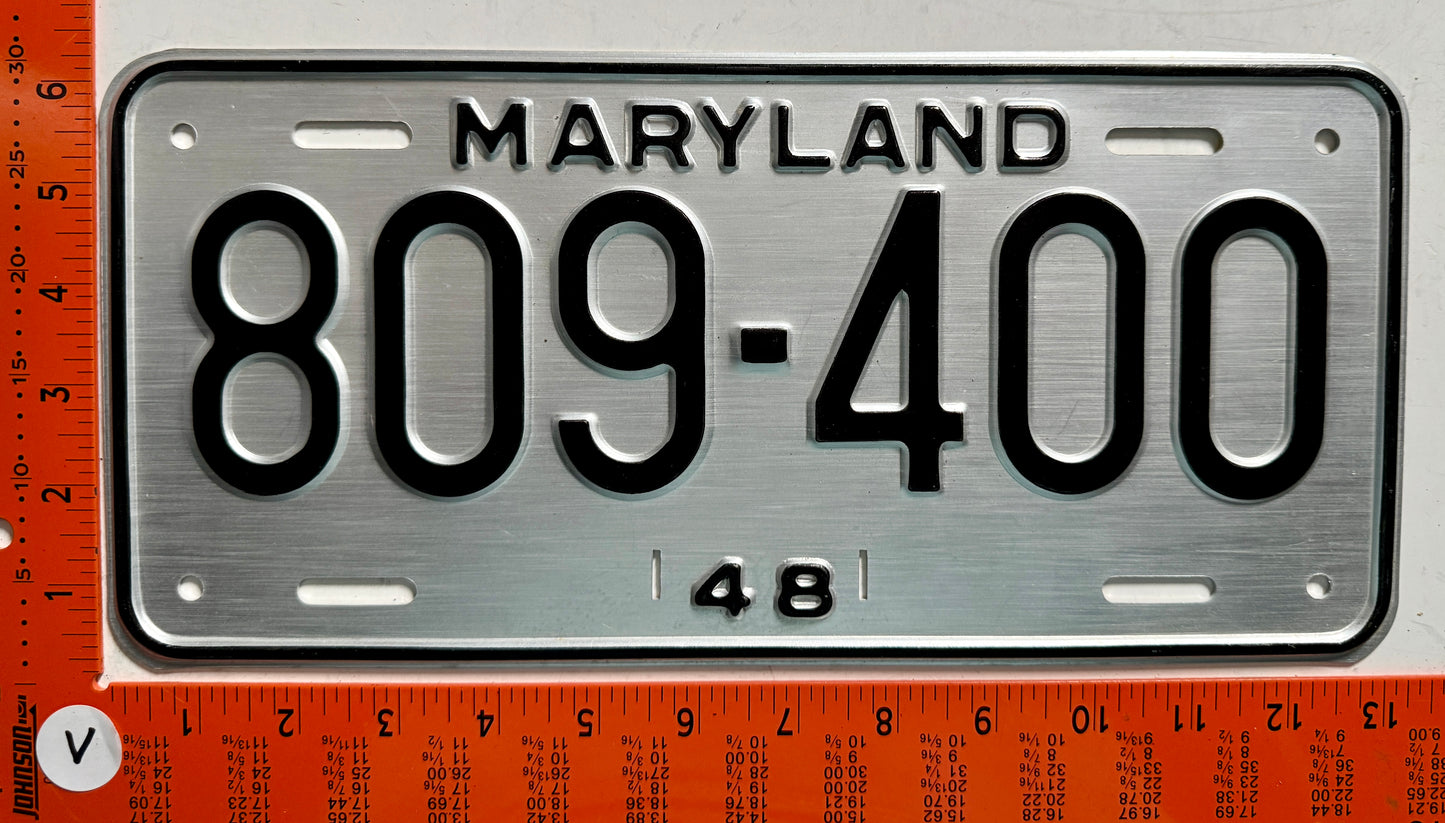 1948 Maryland #809-400 Truck License Plate (Pair Original Envelope)