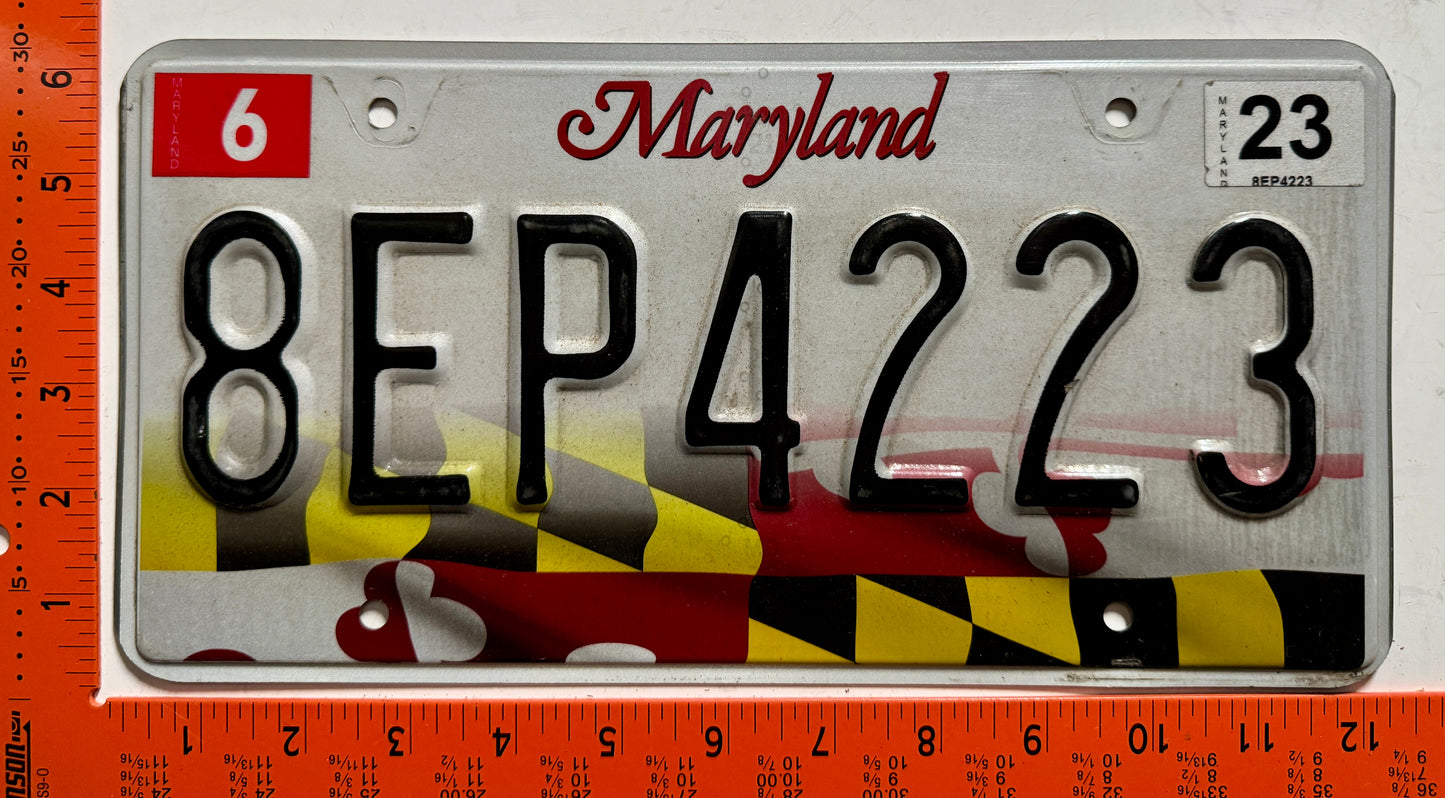 2023 Maryland #8EP4223 Passenger License Plate