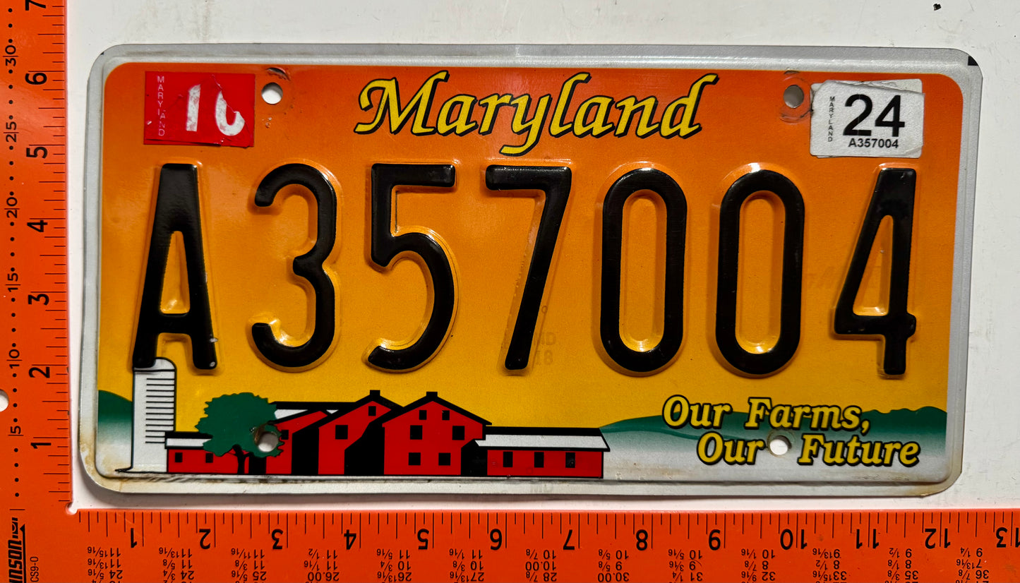 2024 Maryland #A357004 Passenger Agriculture License Plate