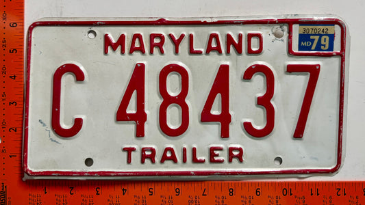 1979 Maryland #C 48437 Trailer License Plate