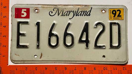1992 Maryland #E16642D Dump Truck License Plate