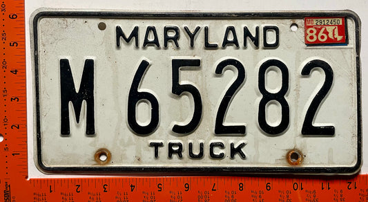 1986 Maryland #M 65282 Truck License Plate