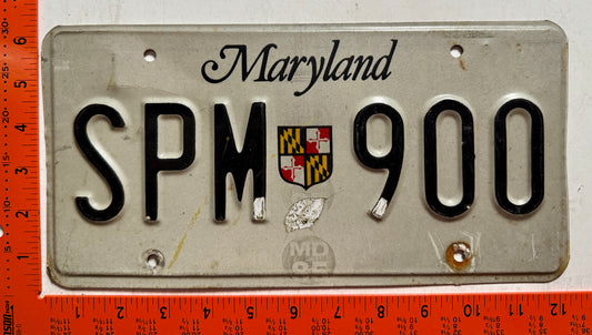 undated Maryland #SPM 900 Passenger License Plate (Crafter)