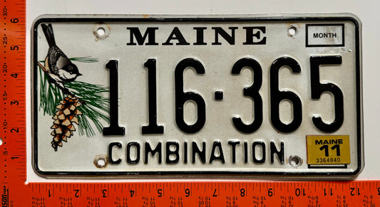 2011 Maine #116-365 Combination License Plate