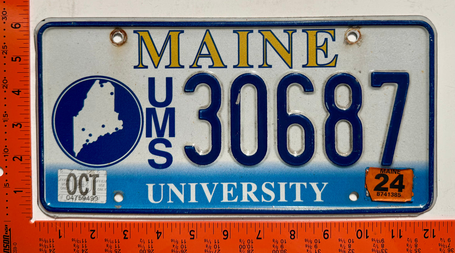 2024 Maine #U/M/S 30687 Passenger University of Maine License Plate