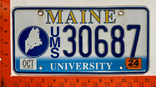 2024 Maine #U/M/S 30687 Passenger University of Maine License Plate