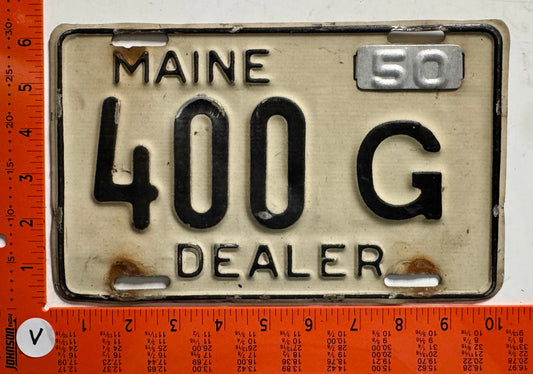 1950 Maine #400G Dealer License Plate