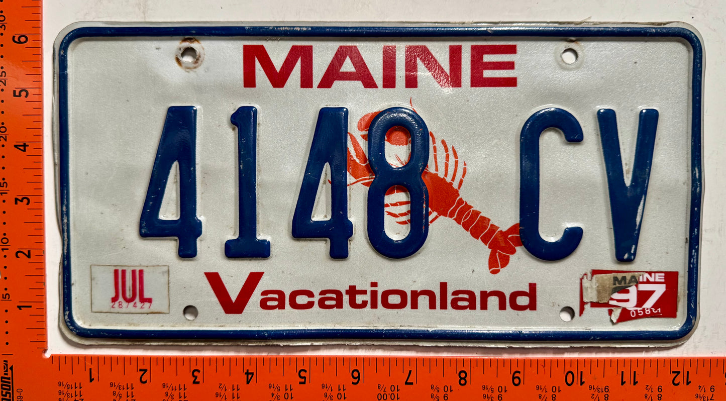 1997 Maine #4148 CV Passenger License Plate
