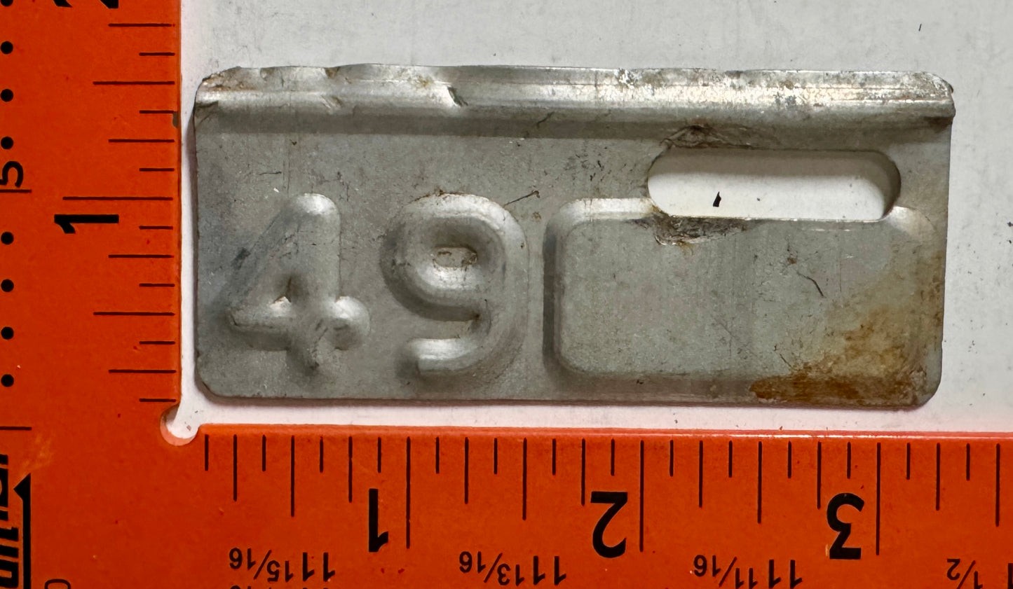 1949 Maine Passenger License Plate Date Tab