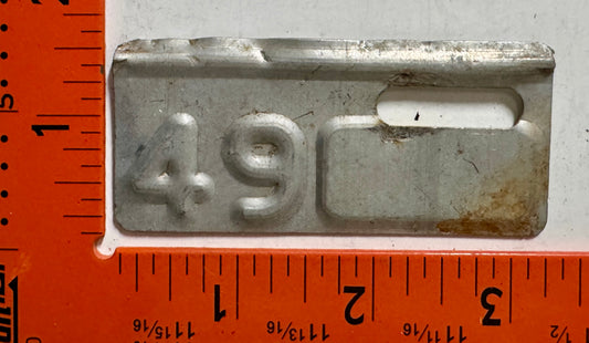 1949 Maine Passenger License Plate Date Tab