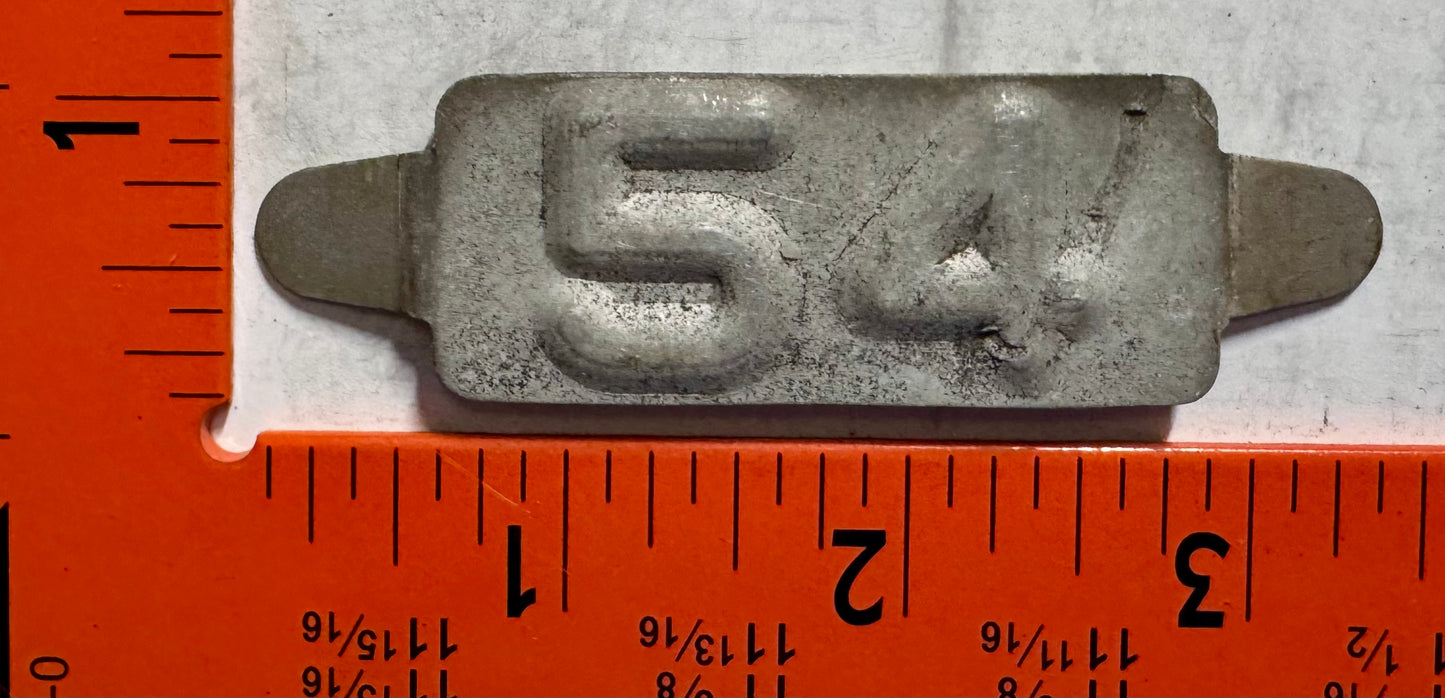 1954 Maine Passenger License Plate Date Tab
