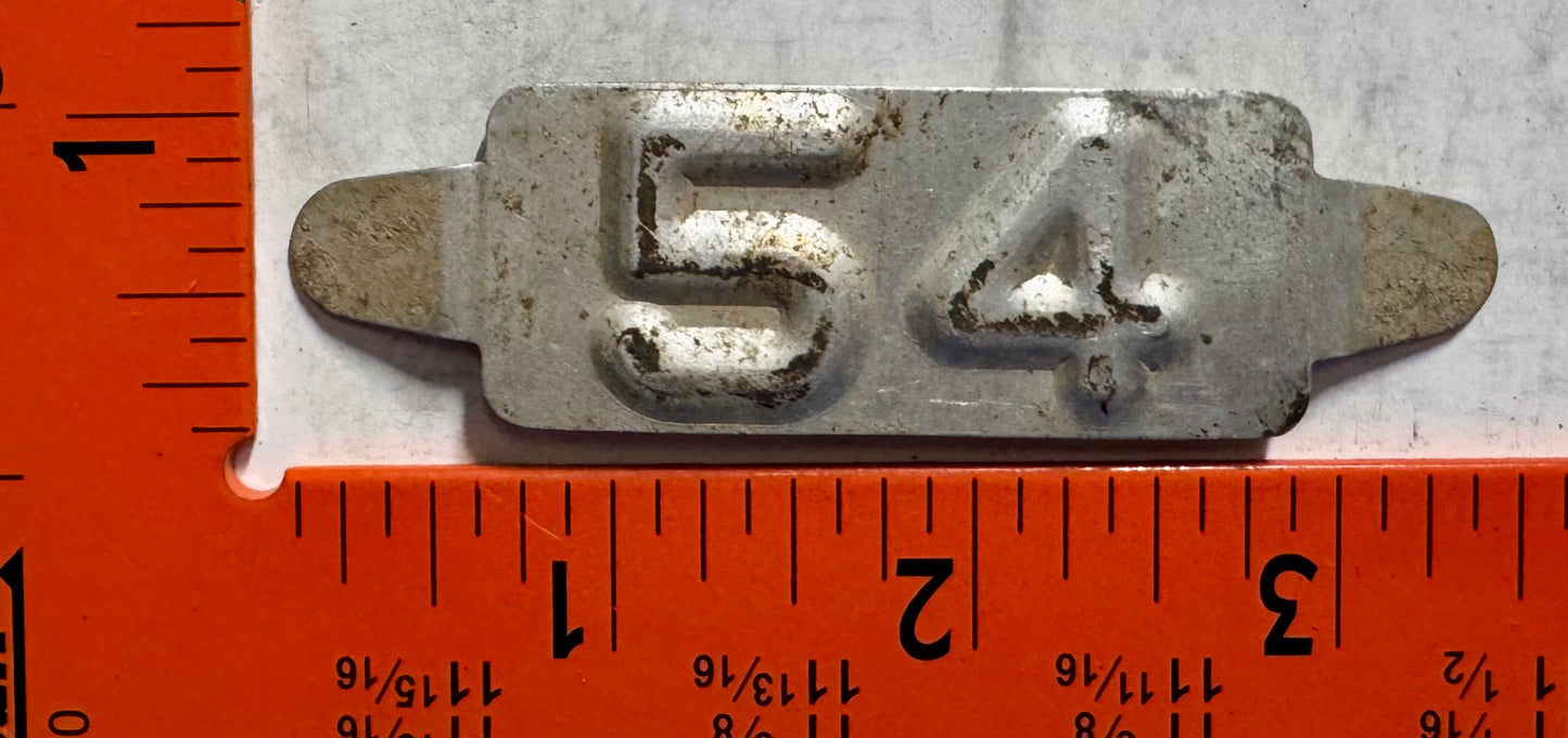 1954 Maine Passenger License Plate Date Tab