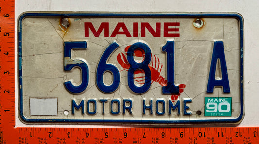 1990 Maine #5681 A Motor Home License Plate (Crafter)