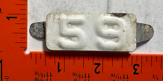 1959 Maine Passenger License Plate Date Tab