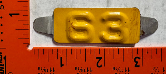 1963 Maine Passenger License Plate Date Tab