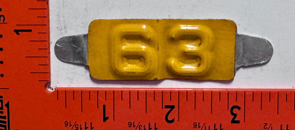 1963 Maine Passenger License Plate Date Tab