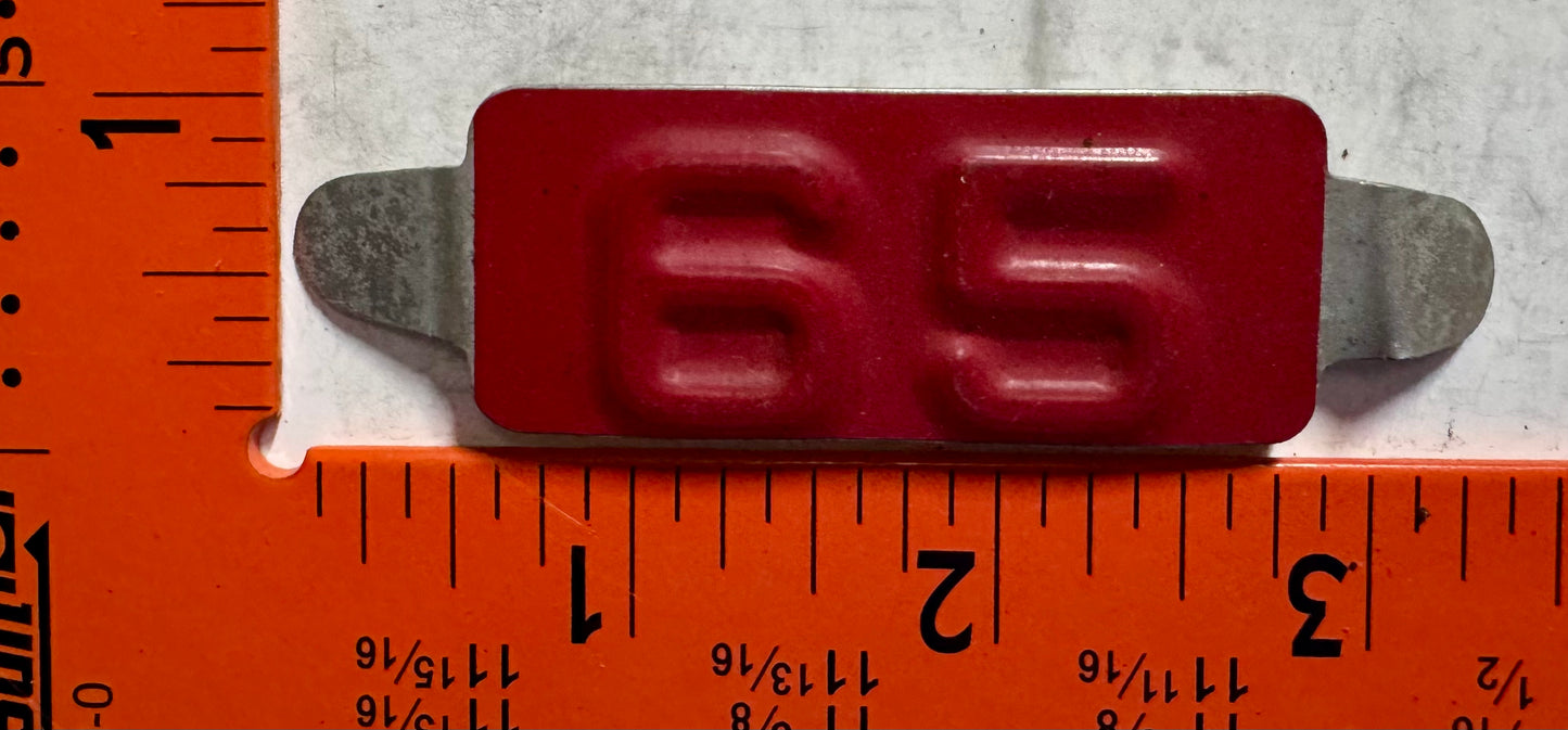 1965 Maine Passenger License Plate Date Tab