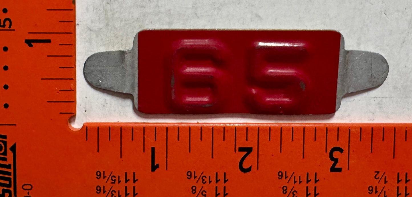 1965 Maine Passenger License Plate Date Tab