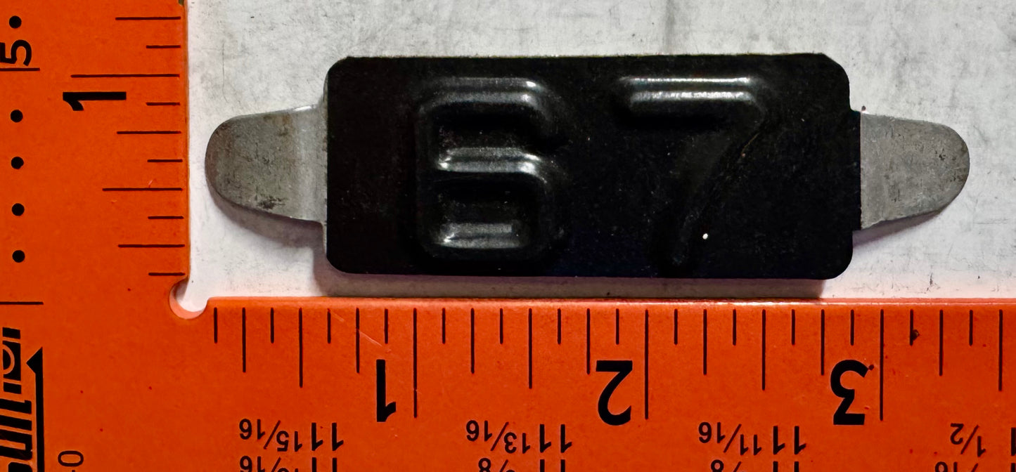 1967 Maine Passenger License Plate Date Tab