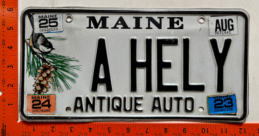 2025 Maine #A HELY Antique Auto Vanity License Plate