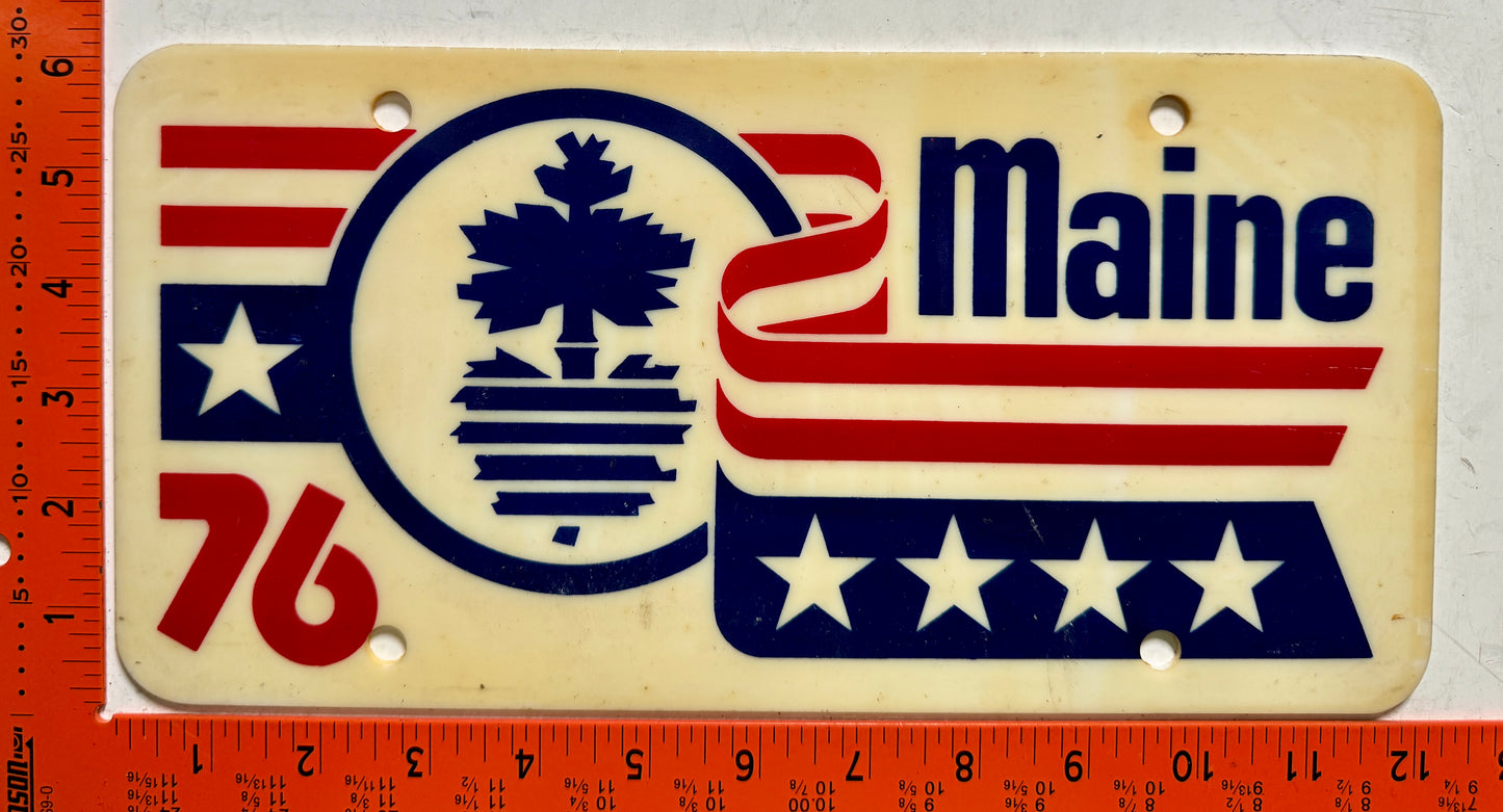 1976 Maine Bicentennial Booster License Plate