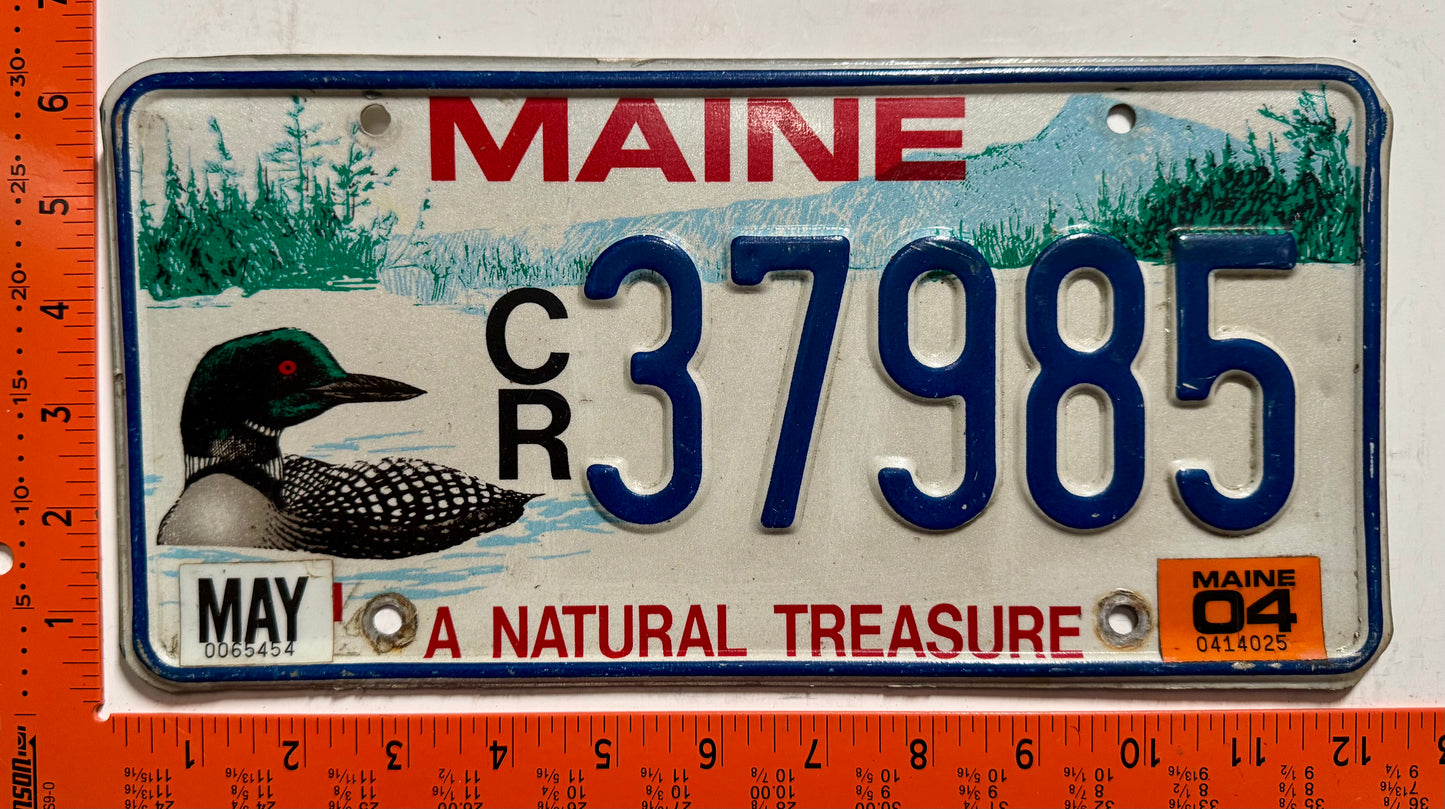 2004 Maine #C/R 37985 Passenger Loon License Plate