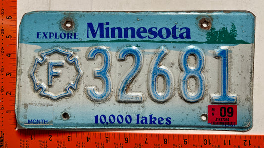 2009 Minnesota #32681 Firefighter License Plate