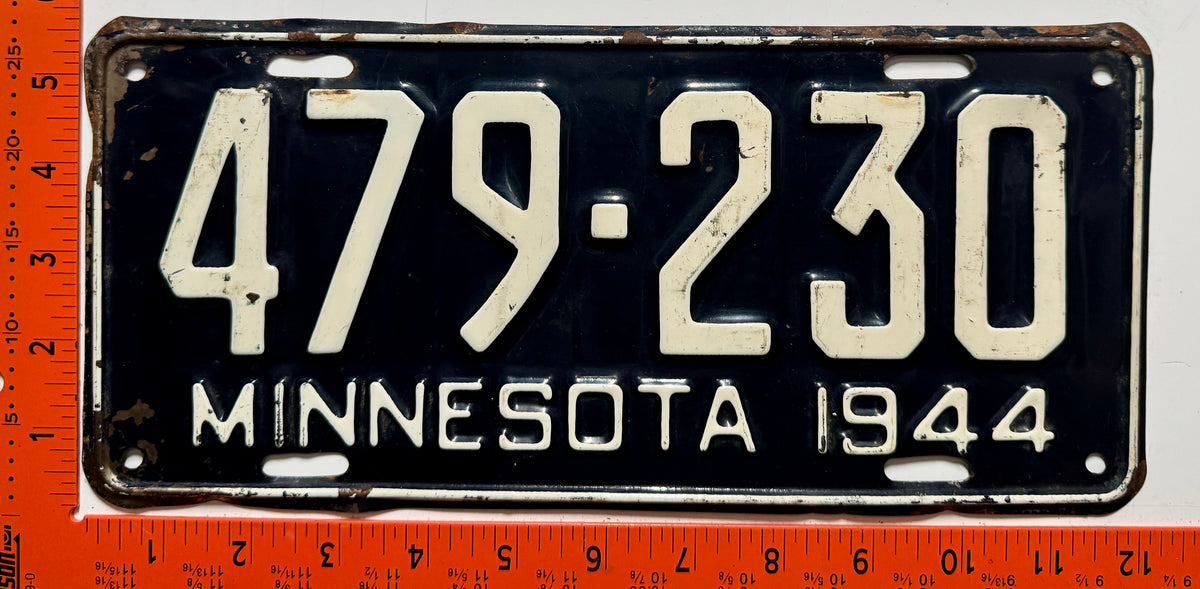 1944 Minnesota #479-230 Passenger License Plate