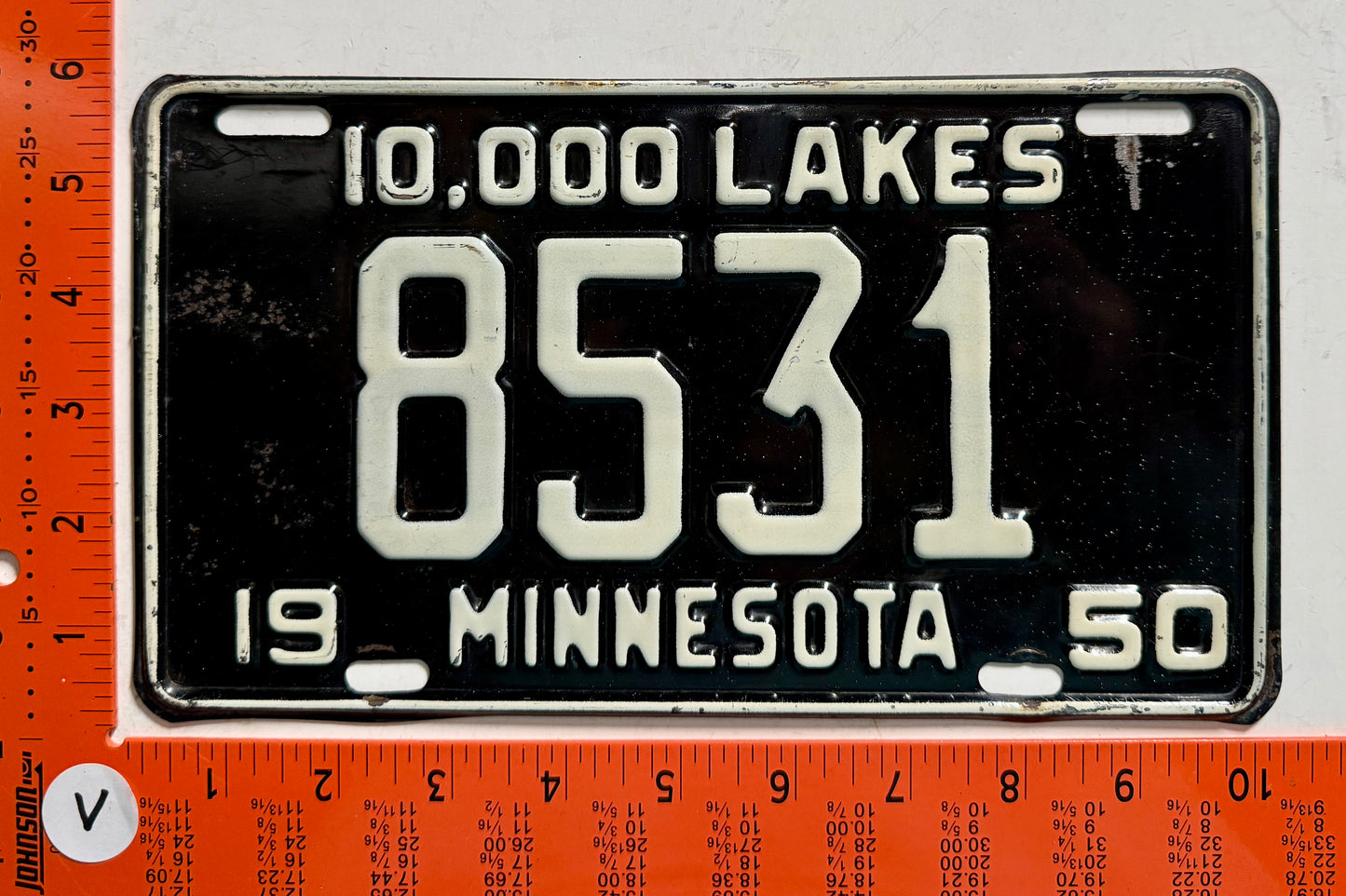 1950 Minnesota #8531 Passenger License Plate